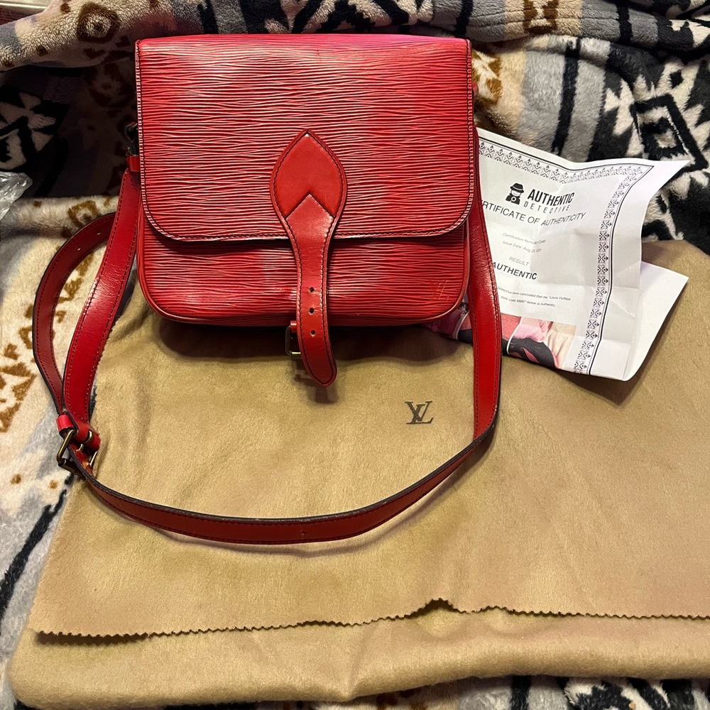Louis Vuitton Vintage EUC COA* Cartouchiere Epi Red Crossbody Bag